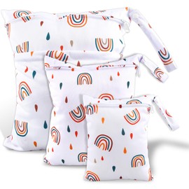 EKKONG Wetbag, Pack of 3 Wet Bag Nursery, Wet Bag Nursery, Changing Bag, Waterproof Washable Wetbag Organiser for Toddlers, Nappies, Travel, Gym, Beach, Pool, b, No