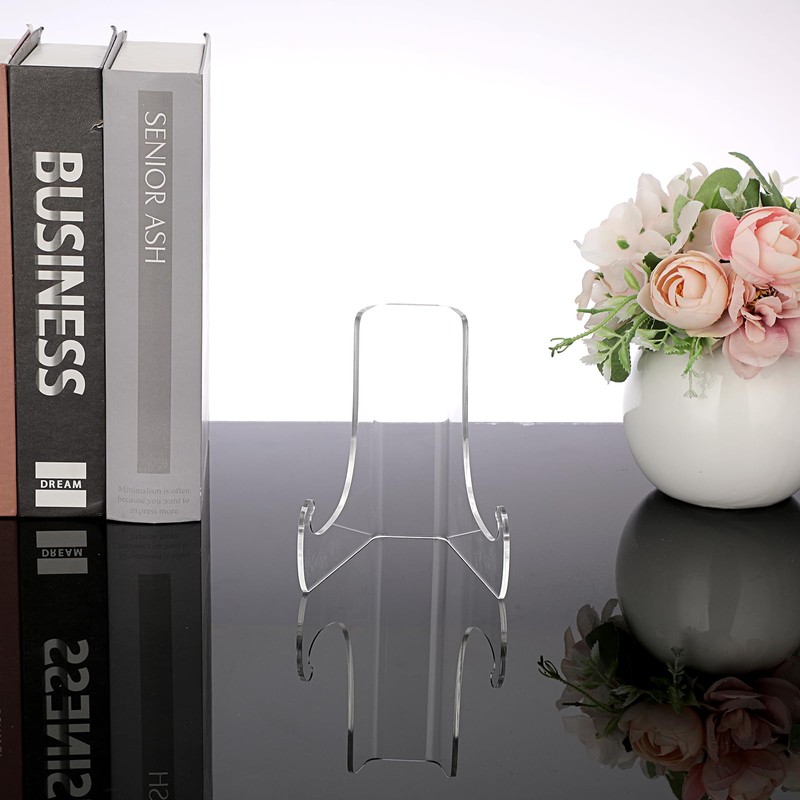 Hipiwe 3 Pack Clear Easel Display Stand Acrylic Plate Stand
