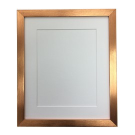 FRAMES BY POST 0.75 Inch Bronze Picture Photo Frame With White Mount 12 x 10 Image Size 9 x 7 Inch Plastic Glass