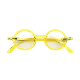 LONDON MOLE Eyewear | Moley Reading Glasses | Round Glasses | Cool Readers | Stylish Reading Glasses | Men's Women's Unisex | Spring Hinges | Transparent Yellow | + 2.5 magnification