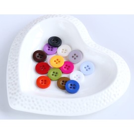 GANSSIA 555pcs 1/2 Inch (12.5mm) Small Size Round 4 Holes Buttons 15 Colors Assorted Resin Button for Sewing Blouse or DIY Crafts Projects Scrapbooking (Each Color 37pcs)