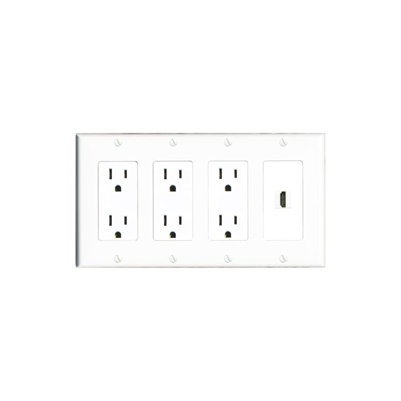 RiteAV HDMI Wall Plate 4 Gang with 3 x 15A
