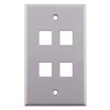 Construct Pro 4-port Keystone Wall Plate (White)