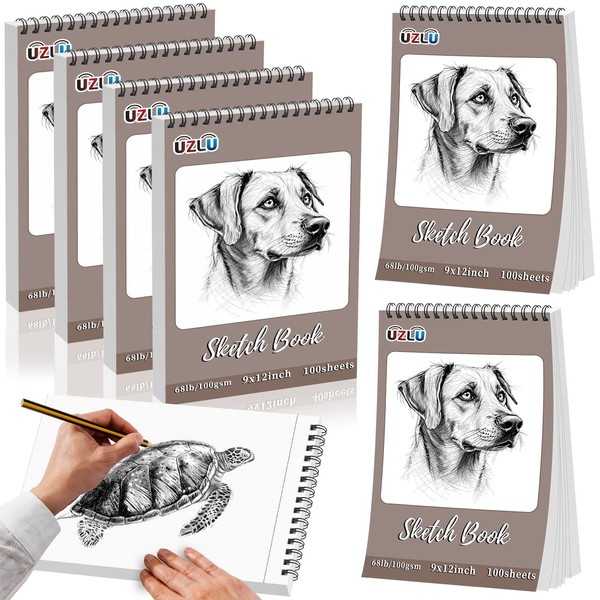 6 Pcs Sketch Book Bulk 9 x 12 In Drawing