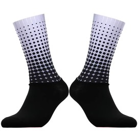 Aero Cycling Socks Black/White Size 8-11 UK