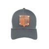 Oliver Tractor Hat with Leather Emblem, Gray/White Mesh