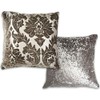 Damask - Luxury Chenille Jacquard Cushion Cover in Charcoal -