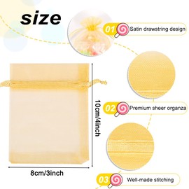 HRX Package 100pcs Assorted 10 Color Organza Bags Small, 8x10cm Drawstring Jewellery Little Mesh Gift Favour Pouch for Wedding Party Small Business Packaging Bags
