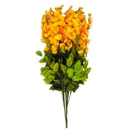 Artificial Wisteria Long Hanging Bush Flowers - 15 Stems For Home, Wedding, Restaurant and Office Decoration Arrangement, Dark Yellow