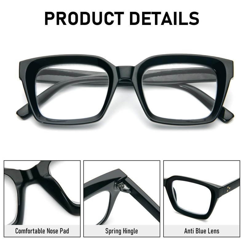 MMOWW Oversized Reading Glasses for Women 3 Pack Oprah Style