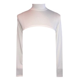 AMAL Muslim Arm Sleeves Hijab Islamic Shoulder Long Sleeve Arm Cover Cape Bolero US (White, XL)