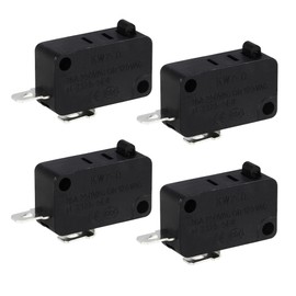 4 Packs Micro Switch KW7-0, Fit for Air Fryer XL Power XL Vortex Air Fryer, Normally Open 3 Pins 1NO 1NC Microswitches for Microwave Oven Welding Gun Induction Cooker, 16A 125V/250V