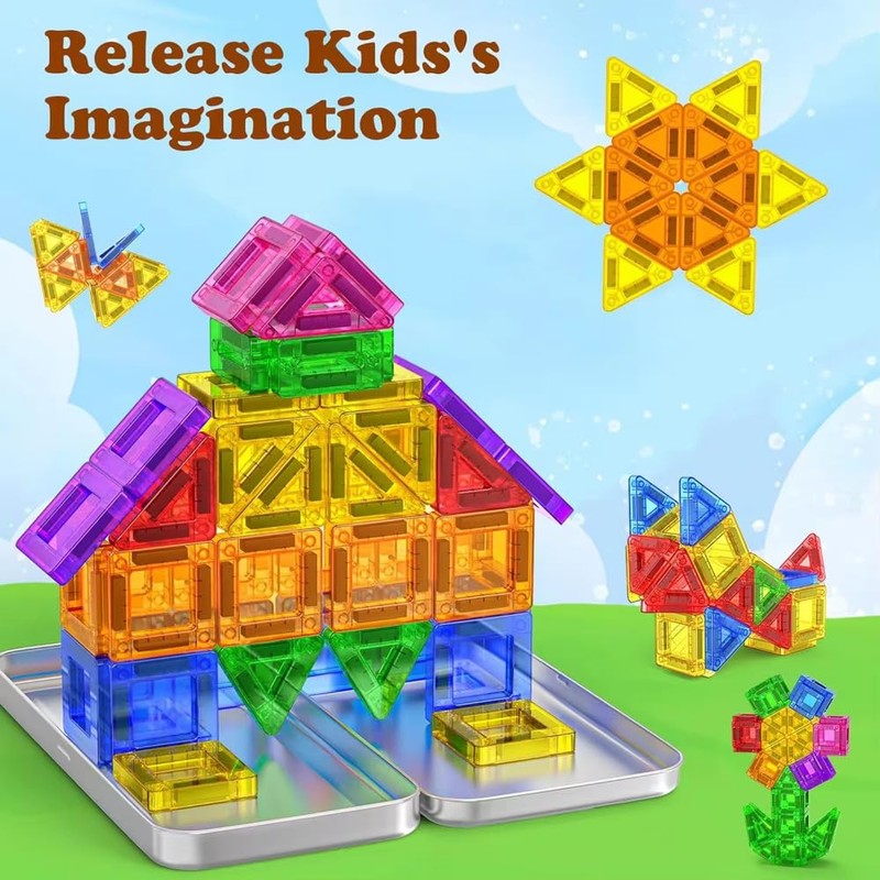 42 Pcs Mini Magnetic Tiles Building Blocks Toys