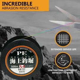Braided Fishing Line 4 Strand Abrasion Resistant Strong & Clear Heavy Duty 109/218/328Yards Test for Salt-Water Fresh Water, 10-90 LB, Zero Stretch, Smaller Diameter for Extra Visibility, Colorful
