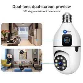 Maizic Smarthome 2in1 [PTZ + Bullet] Dual Lens/Screen 5+5MP Full HD WiFi Wireless Indoor Camera w/Color Night Vision | PTZ Control | Human Motion Detection|360° View|Two Way Talk | Remote View
