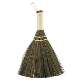 10.2 Inch Whisk Broom Hand Held - Mini Corn Straw Whisk Broom Short Handle with Hanger for Multi Surface Sweeping Small Hand Brush for Outdoor Car Porch Debris Dust Dirt