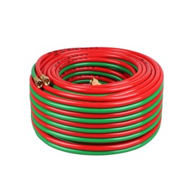 Oxygen Acetylene Hose 100FT 1/4-Inch with 9/16"-18 B Fittings Welding Cutting Torch Twin Hose Grade R for Welding and Cutting Equipment Torch Hose