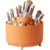 360° Rotating Makeup Brush Organizer for Vanity – 5-Compartment PP