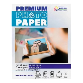 Papel Fotográfico Papira Carta Glossy Alta Calidad 50 Hojas Color Blanco