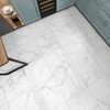 WESTICK White Peel and Stick Floor Tile Bathroom Waterproof Marble