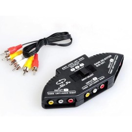 BUBUCAM AV Switch 3 Way Outlets Converter Port Splitter RCA Audio Video AV Switch Box Game Selector (3 in 1 Out) for TV
