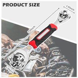 carleef 9.84" 8-in-1 Magnetic Lug Wrench with 8mm-21mm Socket,360° Rotating Head Lug Nut Removal Tool Used as Hexagon Lug Nut Socket Set,Multi-Functional Socket Wrench Car Accessories