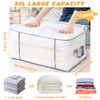 80L Clothes Storage Bags, 4 Pack Large Clear Capacity Clothes