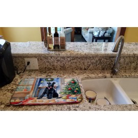 Caroline's Treasures DAC3836DDM Kerry Blue Terrier Christmas Cookies Dish Drying Mat Absorbent Dish Drying Mat Pad for Kitchen Counter Dish Drainer Mat for Countertop, 14 x 21", Multicolor