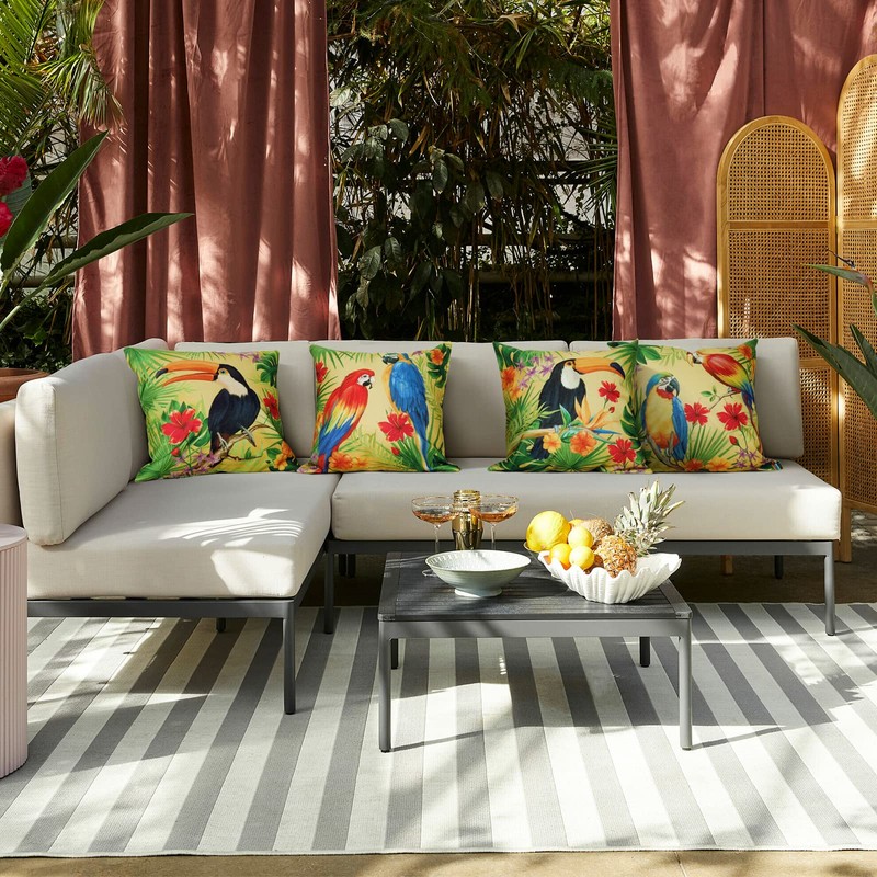 Bonhause Tropical Birds Cushion Covers 45 x 45 cm Toucan