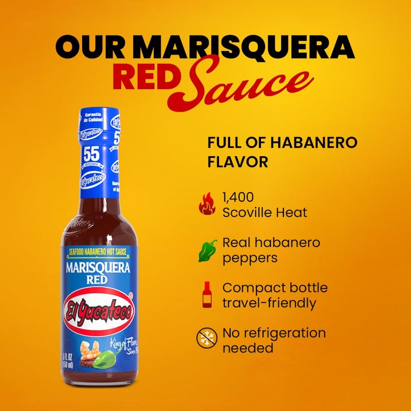 El Yucateco, Marisquera Red Hot Sauce, 4 Fl Oz