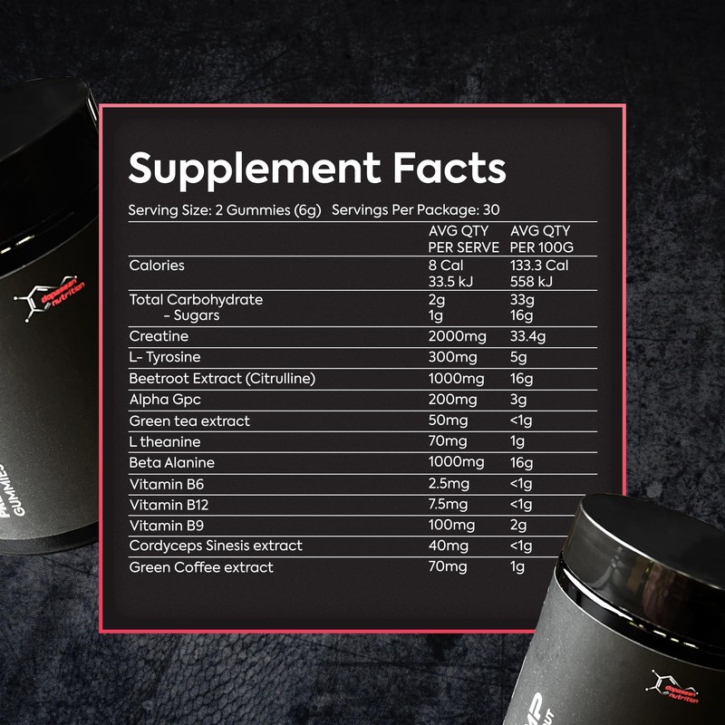 PUMP Pre Workout Gummies - Vegan, No Caffeine Jitters -