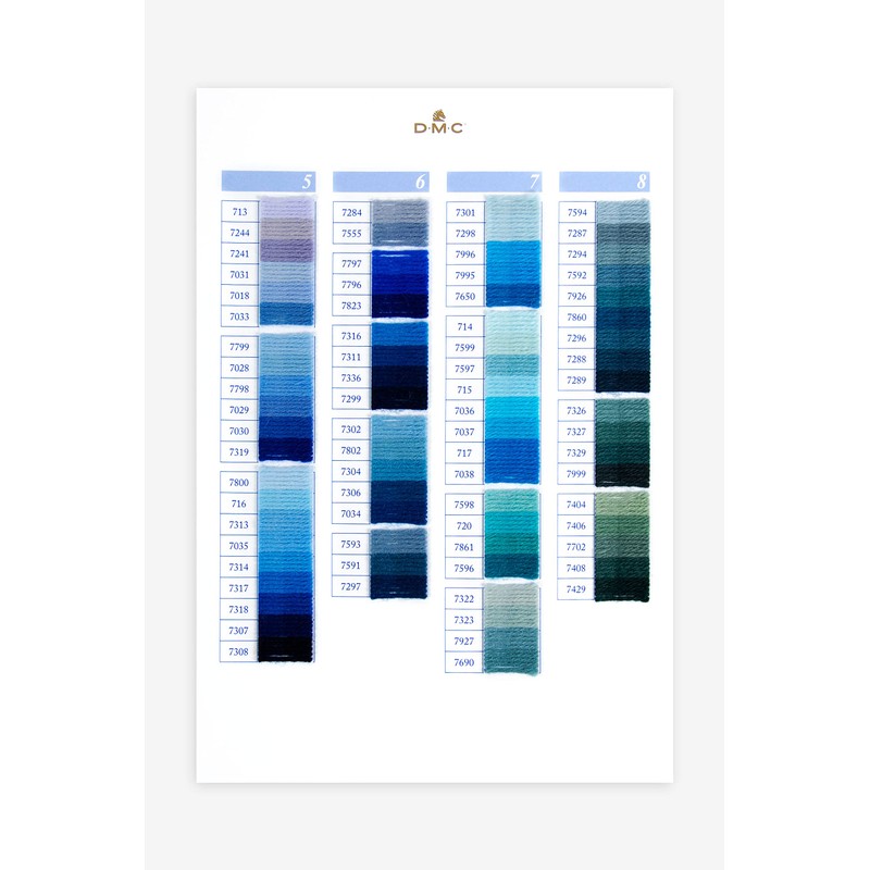 DMC Laine Colbert Tapestry Wool Colour Chart with Thread Samples