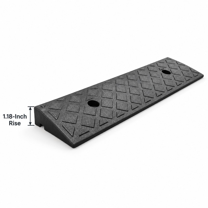 Plastic Kerb & Threshold Ramp – 1.18-Inch Rise, Textured Surface,