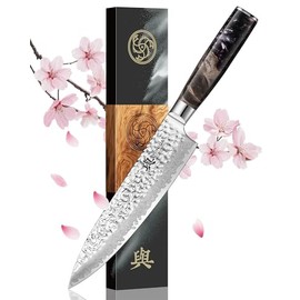 Cuchillo Nakiri japonés, de 7 pulgadas, cuchillos de chef forjados a mano con acero VG10, cuchillos de cocina profesionales, cuchillo ultra afilado pa