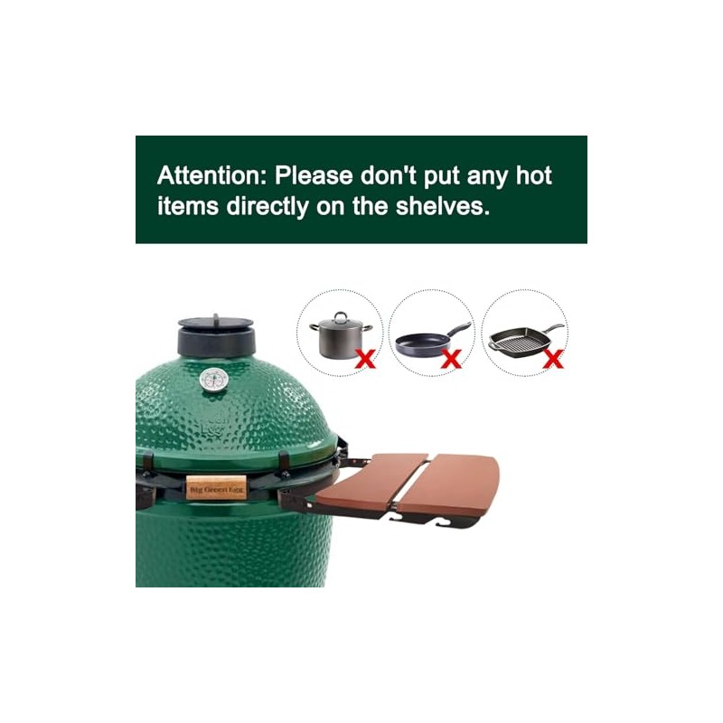 JUMUZHE Side Shelves for Big Green Egg Charcoal Grill Table