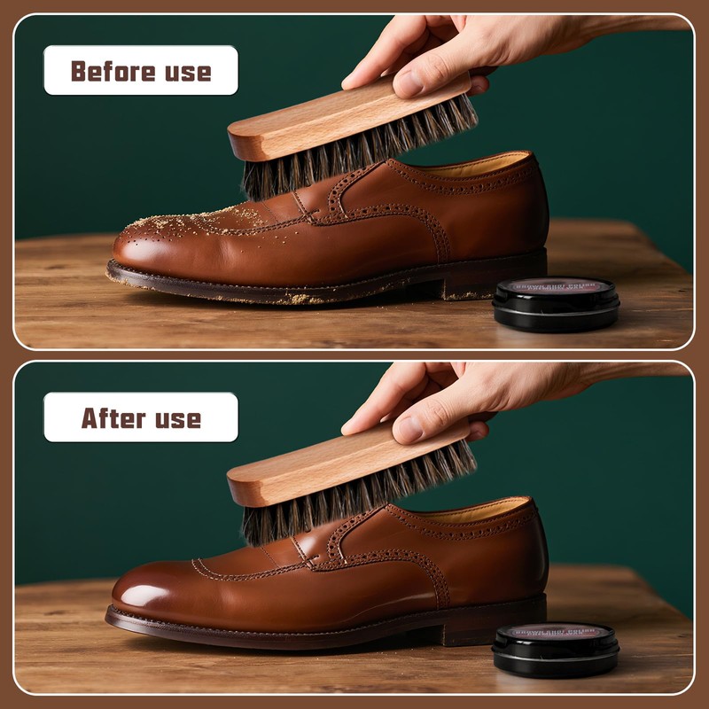 Koudecy Shoe Shine Kit for Men & Women, 16Pcs Black