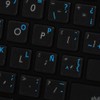 SPANISH LATIN AMERICAN KEYBOARD LABELS ON TRANSPARENT BACKGROUND with BLUE