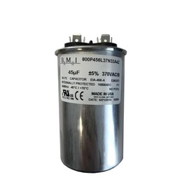 BMI 45UF (MFD) 370VAC Motor Run Capacitor, compatible con Franklin 155327109 y U17-1443 en 3HP 2823028110, 2823028310, Goulds CB30412CR, Tuhorse 3HP Caja de control, fabricada en Estados Unidos para