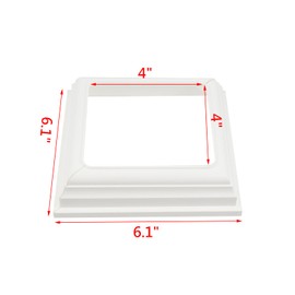 Wealrit 4 x 4 Inch White Split Style Vinyl Post Skirt Vinyl Fence Post Skirt Post Sleeve for Porch Stair Rails(4 Pack)