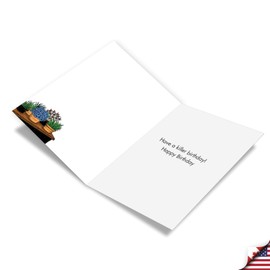 NobleWorks Funny Birthday Paper Card with 5 x 7 Inch Envelope (1 Card) Bday Plant Kill C10871BDG-UA