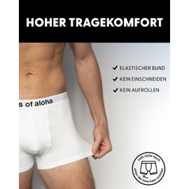 SONS OF ALOHA Men's Boxer Shorts Organic Cotton (Pack of 6) Underpants Men without Cutting Elastic Waistband (Size S - XL), 2 x black + 2 x navy + 2 x white