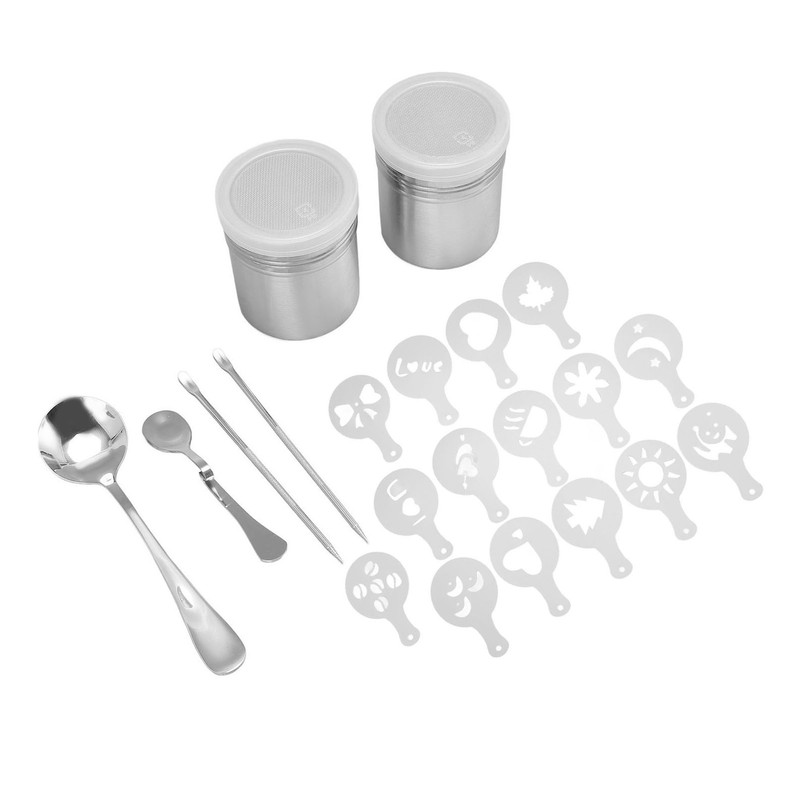 Coffee Decorating Stencils Coffee Carving Pen Set Stainless Steel Portable