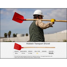 IDEALSPATEN - Made in Germany Since 1899 - Holstein Transport Shovel - Professional Flathead Sand Soil Gravel Mulch 4.5 lb - 59 in (Holstein)#IS210