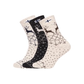 A Pair of Norwegian Socks for Men and Women, S Design, Scandinavian Socks, Cuddly Socks, 80% Wool, Thick Socks, Hyggelig Warm, Durable, Timeless, Warm, Ecru/Brown