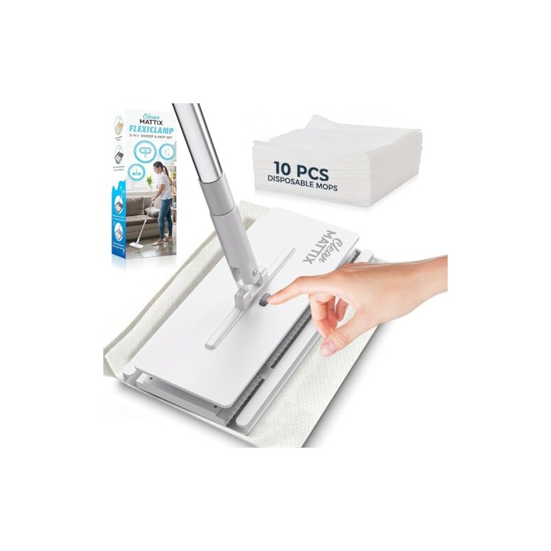 FlexiClamp Sweep & Mop Kit - Compatible with Swiffer Pads,