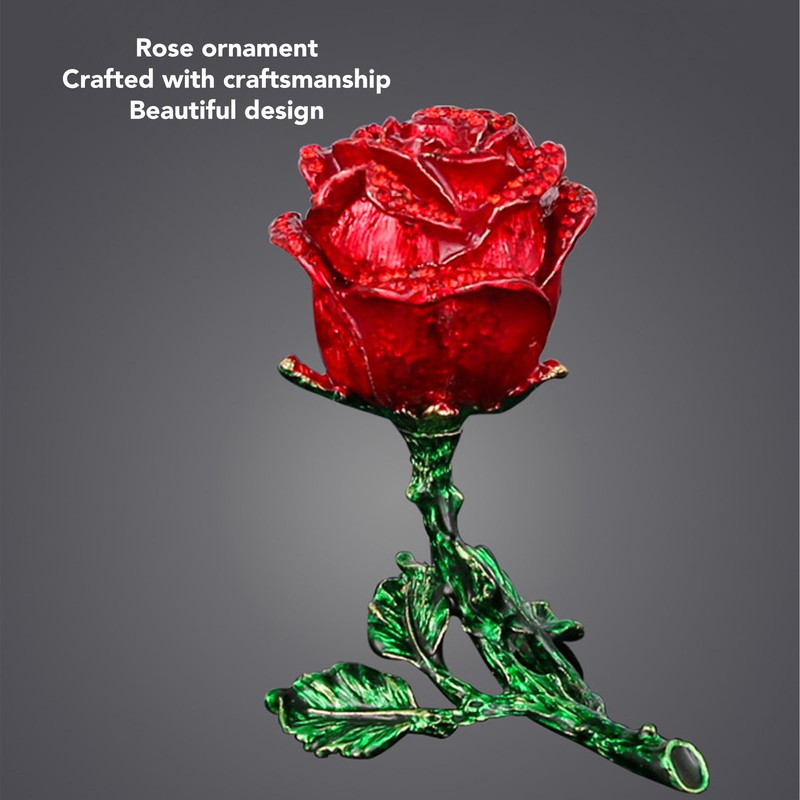 Jewelry Box Rose Shaped Rhinestone Delicate Retro Ring Earring Storage