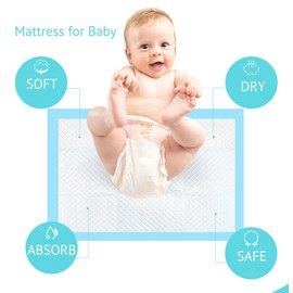 Baby Disposable Underpad 100 Count Incontinence Changing Pad Baby Diapers Newborn Pads Soft Breathable Waterproof Leak Proof Quick Absorb 13X18 Inch