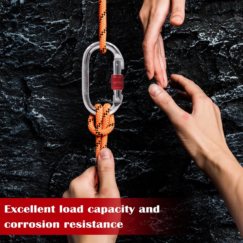 2 Pack Screw Lock Carabiner Clips,100Kg Load Capacity Heavy Duty