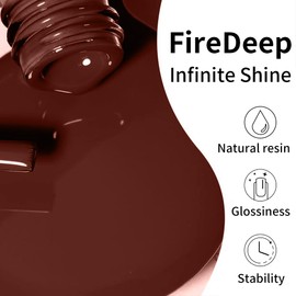Firedeep Brown Gel Nail Polish,0.54 Fl Oz Large Bottle Dark Brown Color Soak Off UV LED Nail Gel Polish Autumn Winter Nail Art Starter Manicure Salon DIY at Home 1Pcs