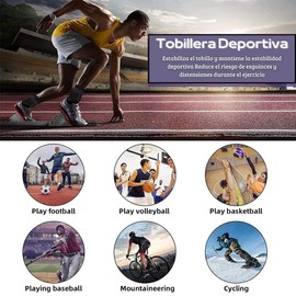 Ewtto Tobilleras Deportivas Ajustable Estabilizadora para Protección Soporte de Tobillo ，Ajustable Protección de Tobillo Deportiva Antideslizante Elástico Transpirable (Negro y Naranja, 2 PCS)